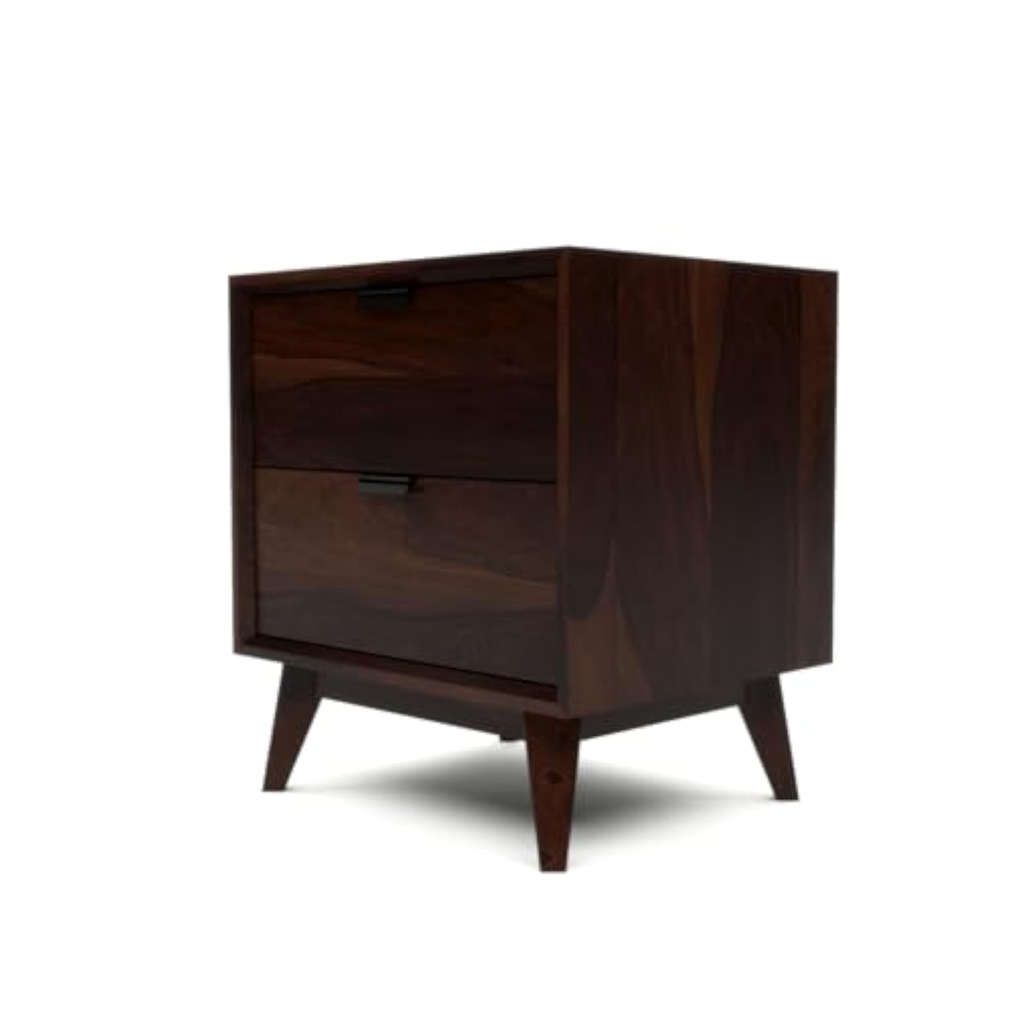 Solid Sheesham Wood Bedside Table with Drawer Storage
